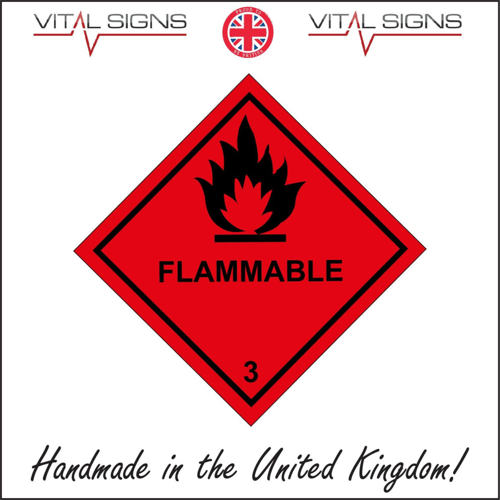 (200 x 200mm - 8 x 8, Magnetic - Vehicle Grade) FLAMMABLE 3 SIGN HA085 SAFETY STICKER RIGID INDOOR OUTDOOR-image-OPC-P5WP55N-NEW