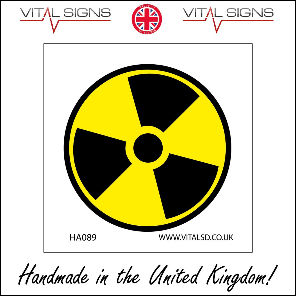 (150 x 150mm - 6 x 6, 1mm Pvc Foamex) RADIOACTIVE HAZARD SIGN SIGN HA089 SAFETY STICKER RIGID INDOOR OUTDOOR-image-OPC-P5WP5BM-NEW