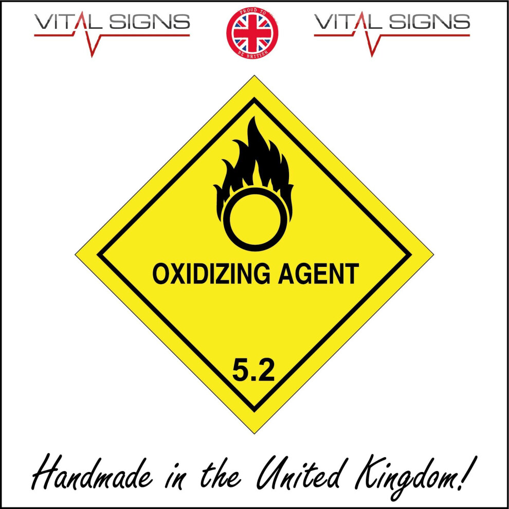 (100 x 100mm - 4 x 4, 5mm Heavy Duty Foamex Foamboard) OXIDIZING AGENT 5.2 SIGN HA109 SAFETY STICKER RIGID INDOOR OUTDOOR-image-OPC-P5WP7HW-NEW