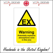 (150 x 200mm - 6 x 8, Dibond / Composite Aluminium) WARNING POTENTIALLY EXPLOSIVE ATMOSPHERES EXIST SIGN HA113 SAFETY STICKER RIGID
