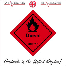 (250 x 250mm - 10 x 10, Magnetic - Vehicle Grade) DIESEL UN1202 SIGN HA117 SAFETY STICKER RIGID INDOOR OUTDOOR