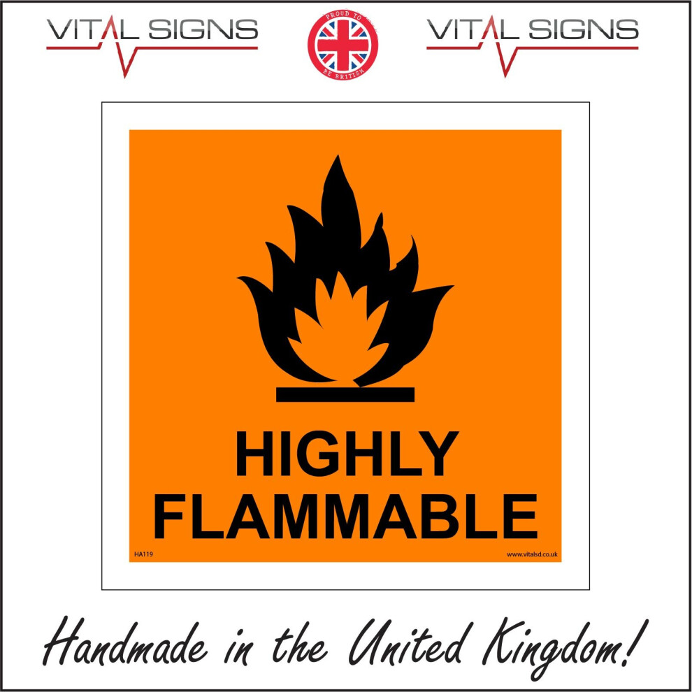 (300 x 300mm - 12 x 12, Sticker / Sav - White Background) HA119 Highly Flammable Flame Fire Explosion Toxic Dangerous No Smoking Sign-image-OPC-P5WP9KY-NEW