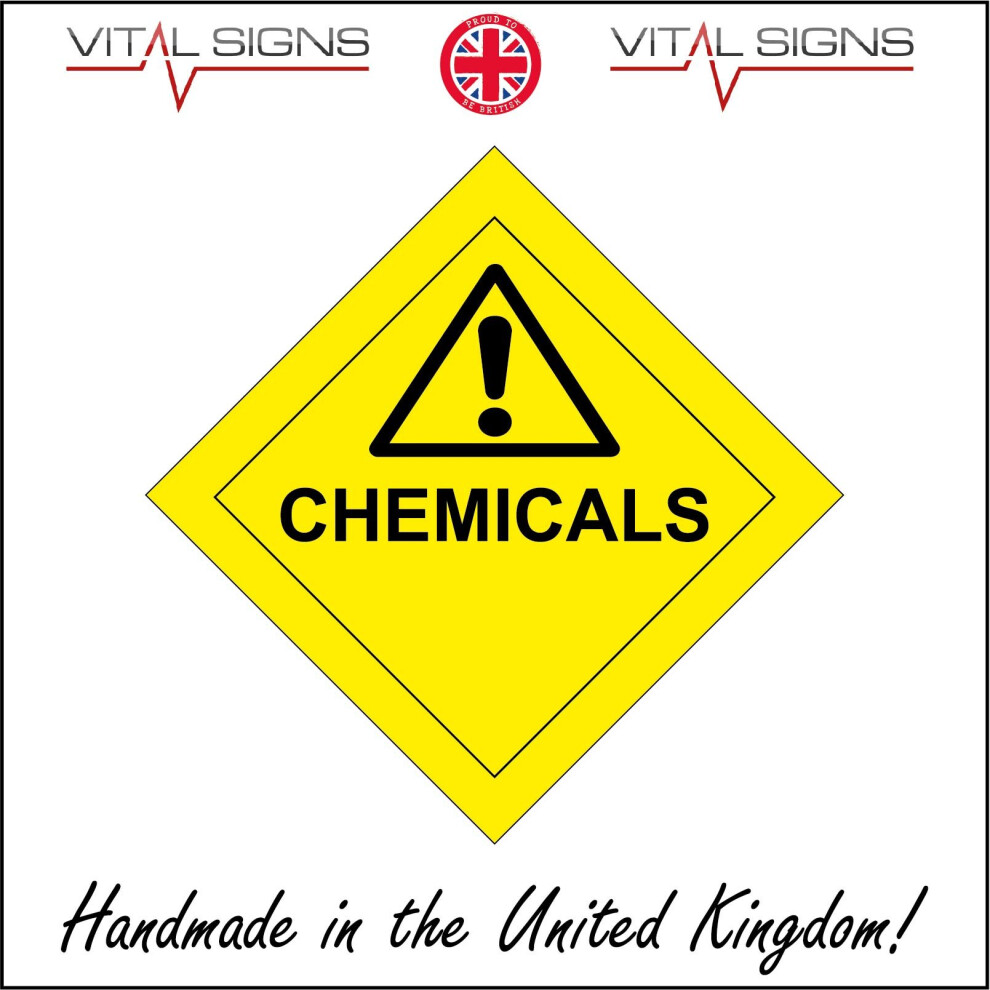 (150 x 150mm - 6 x 6, 10mm Extra Heavy Duty Foamex Foamboard) CHEMICALS SIGN HA116 SAFETY STICKER RIGID INDOOR OUTDOOR-image-OPC-P5WPB56-NEW