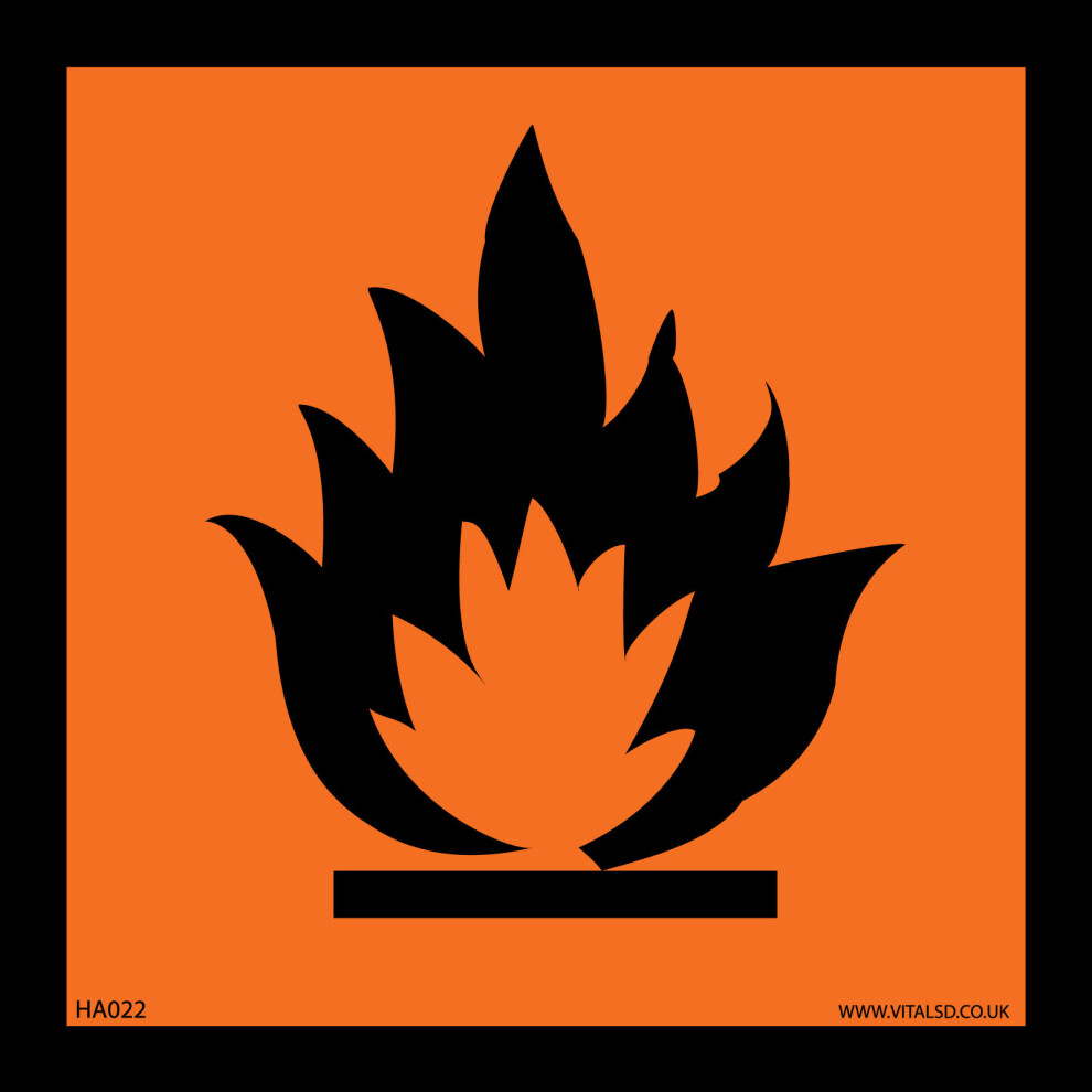 (400 x 400mm - 16 x 16, Dibond / Composite Aluminium) HA022 Highly Flammable SIGN combustible ignite workplace factory garage burn-image-OPC-P5WP9Y8-NEW