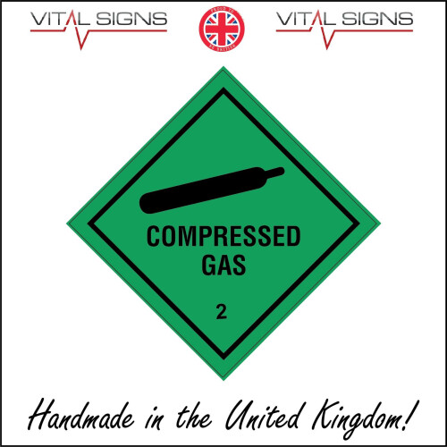 (150 x 150mm - 6 x 6, Magnetic - Vehicle Grade) COMPRESSED GAS SIGN HA103 SAFETY STICKER RIGID INDOOR OUTDOOR