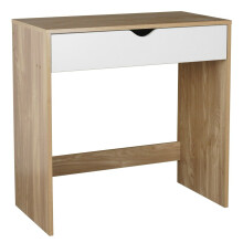 (Oak Table & White Drawers) 1 Drawer Dressing Table Wooden Work Desk Furniture