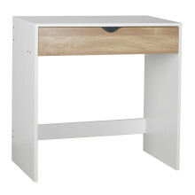 (White Table & Oak Drawers) 1 Drawer Dressing Table Wooden Work Desk Furniture