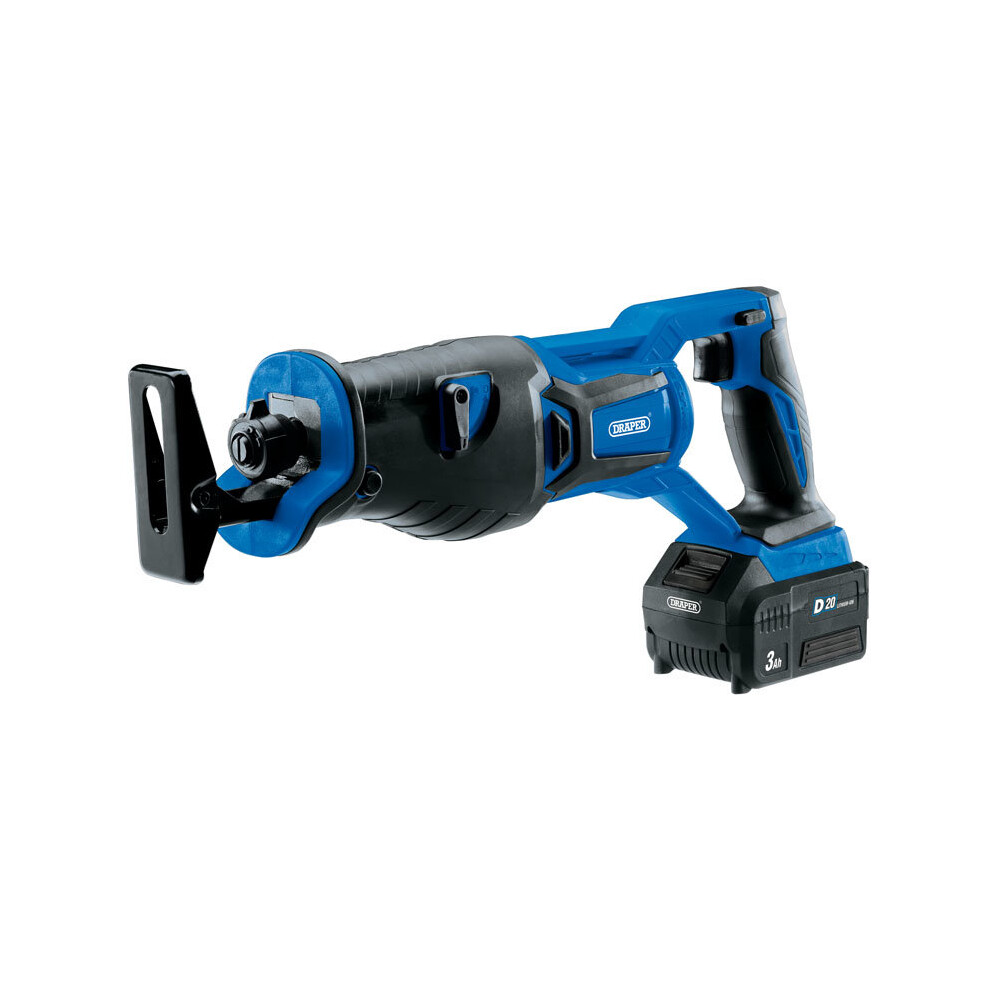 Draper D20 20V Brushless Reciprocating Saw With 3Ah Battery And Fast Charger [00593] 5010559919086