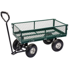 Draper Tools Steel Mesh Gardeners Cart Green and Black Powered Utility Cart