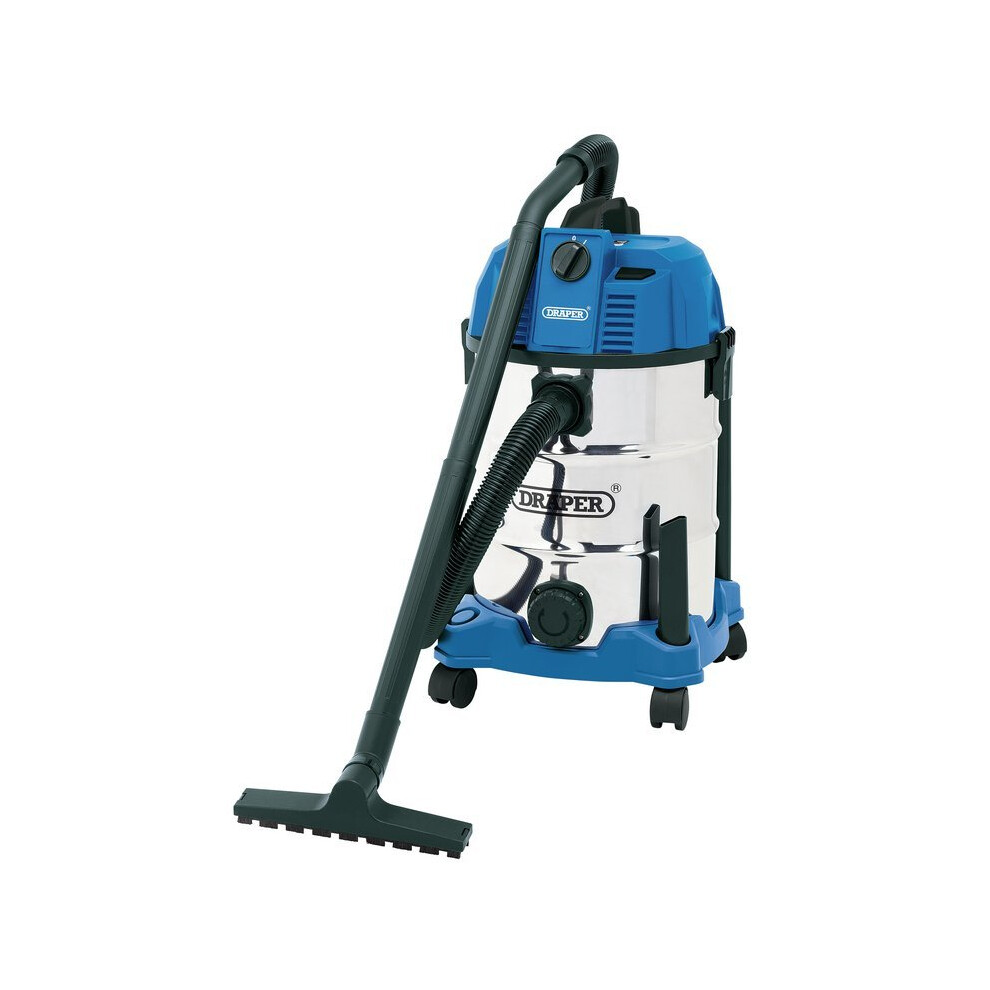 DRAPER 30L Wet and Dry Vacuum Cleaner with Stainless Steel Tank (1600W) [20523]