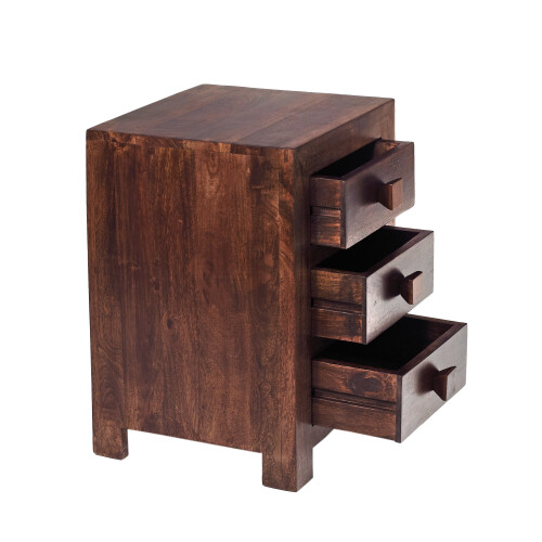 Dakota Mango 3 Drawer Bedside 1