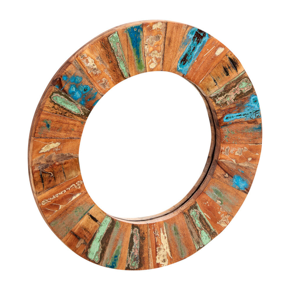 Reclaimed Boat Round Mirror Large