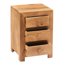 Dakota Light Mango 3 Drawer Bedside Cabinet