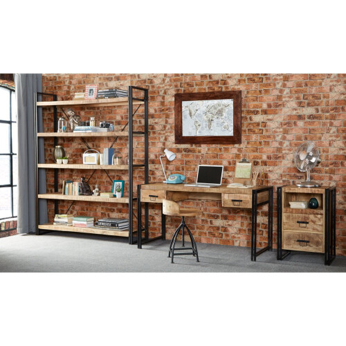 Up cycled Industrial Mintis Extra Large Open Bookcase 1