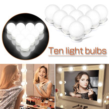 10 Led Bulbs Hollywood Mirror Lights Vanity Makeup Bathroom Dressing Table