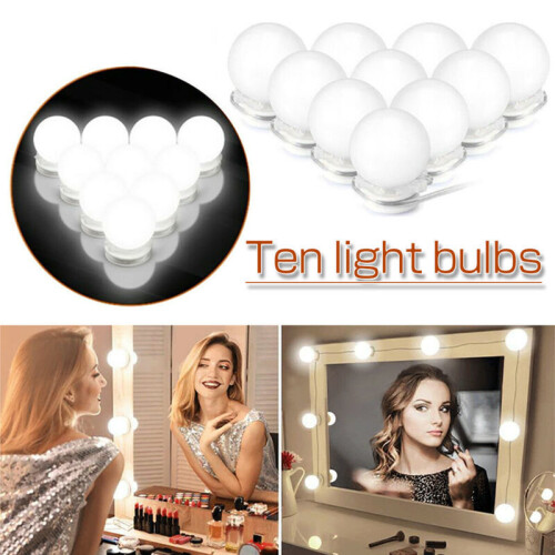 10 Led Bulb Mirror Lights Vanity Makeup Bathroom Dressing Table Light 1