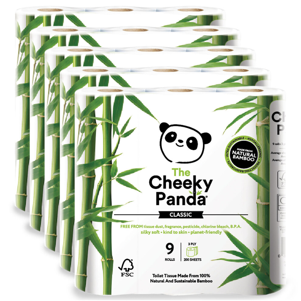 45pk Cheeky Panda Classic Toilet Tissue | Bamboo Toilet Paper