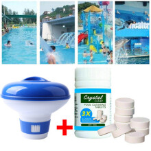 (Floating Chlorine Bromine tablet Dispenser+ 100g Pool Cleaning Tablet ) UK!Floating Chlorine Bromine tablet Dispenser+ 100g Pool Cleaning Tablet For Hot Tub Swim