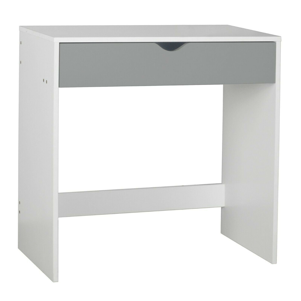 (White Table & Grey Drawers) 1 Drawer Dressing Table Wooden Work Desk Furniture