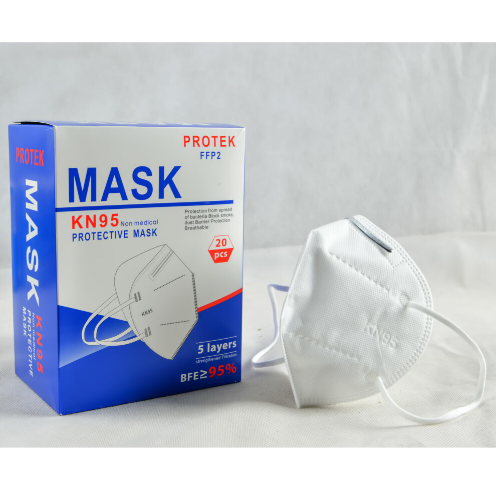 (20 Face Masks) FFP2 Protective KN95 Respirator Face Mask