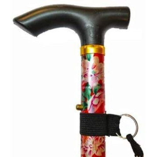(Red) Walking Stick for Unisex Easy Adjustable Folding 1