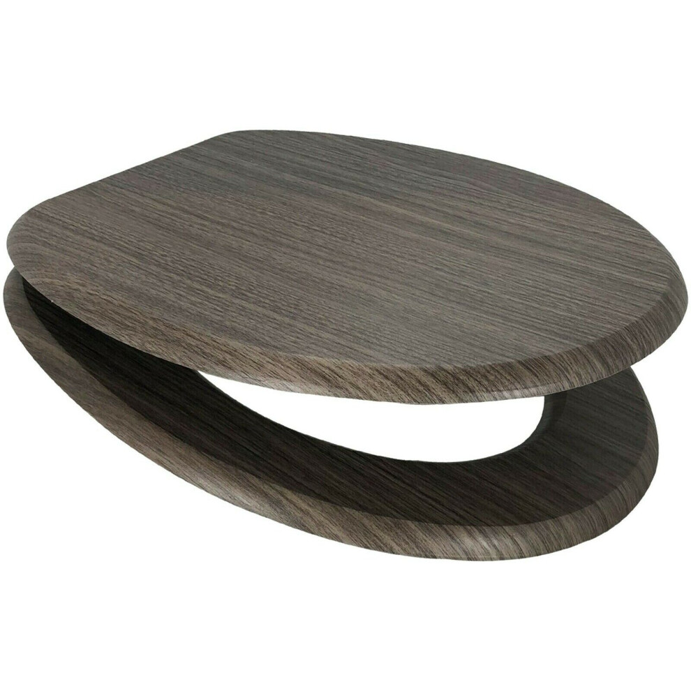 Euroshowers Beech Mdf Wood Toilet Seat Dark