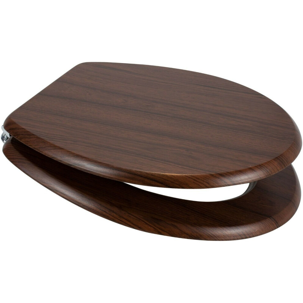 Walnut (Brown) MDF Wood Toilet Seat