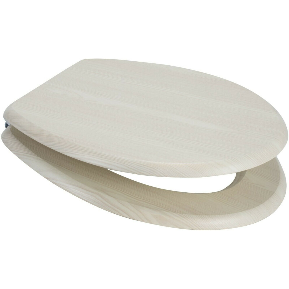 White Ash MDF Wood Toilet Seat