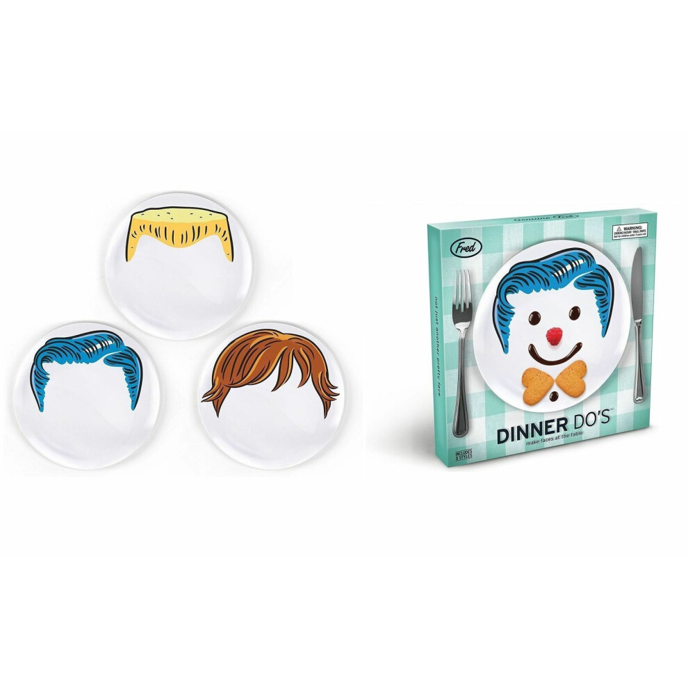 (Boy Design) Set of 3 Ceramic Childrens Novelty Dinner Plates