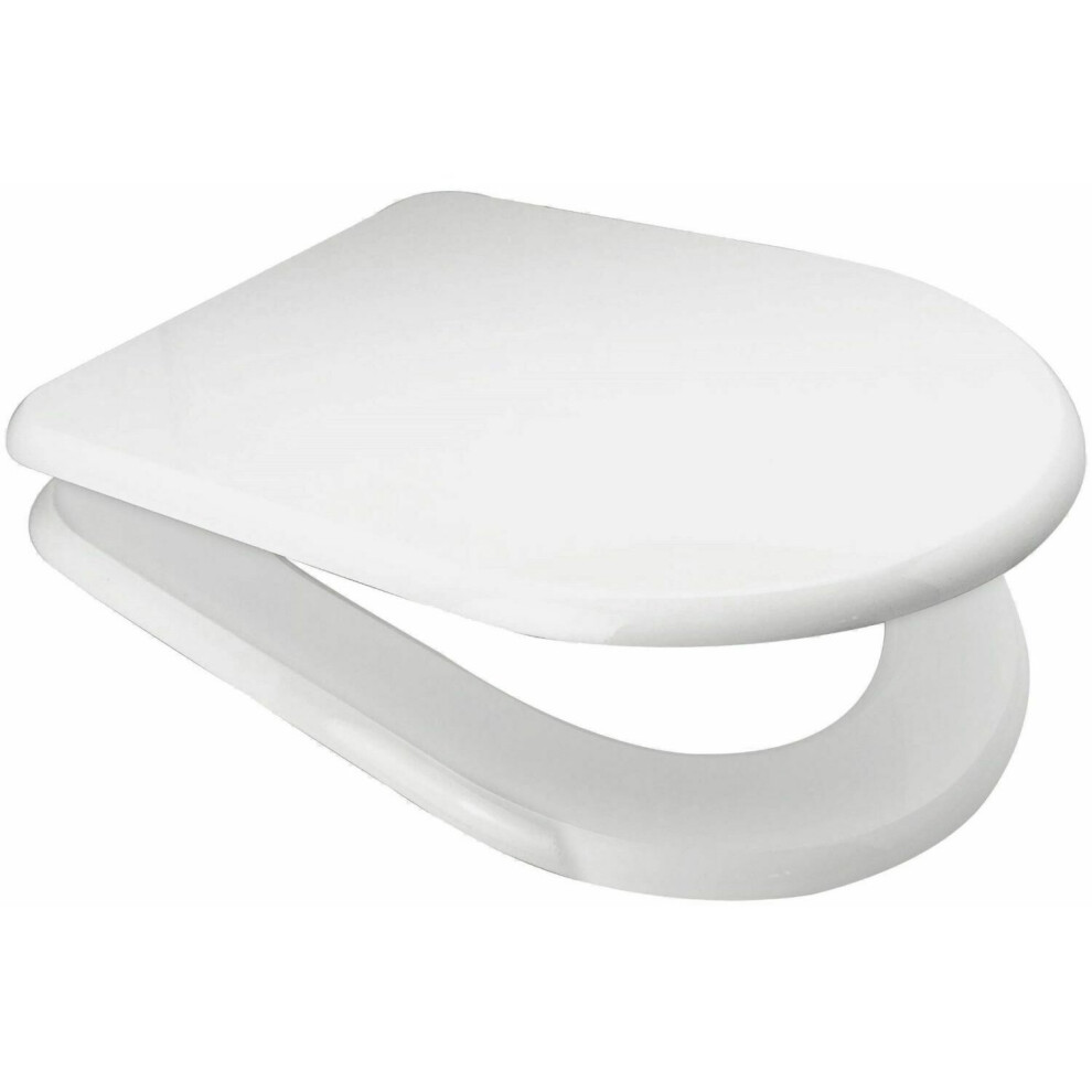 White D Shape MDF Soft Close Toilet Seat