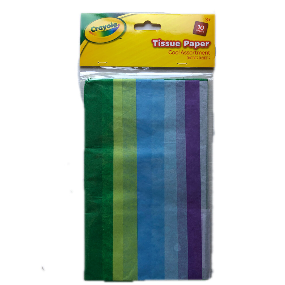 CRAYOLA CRAFT – TISSUE PAPER – COOL ASSORTMENT – 10 SHEETS