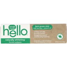 Hello, Naturally Whitening Fluoride Toothpaste, Farm Grown Mint, 133g