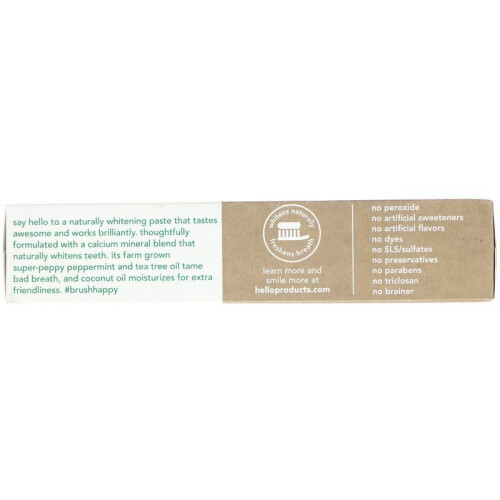 Hello, Naturally Whitening Fluoride Toothpaste, Farm Grown Mint, 133g 2