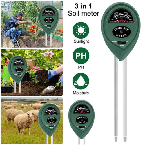 3 in1 Soil Tester Water Light PH Moisture Test Meter Plants Flower Humidity Kit