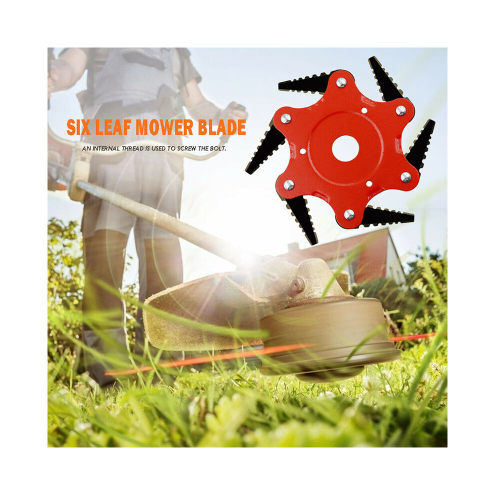 6 Teeth Grass Trimmer Head Brush Cutter Steel Garden Kit Strimmer Mower Blade