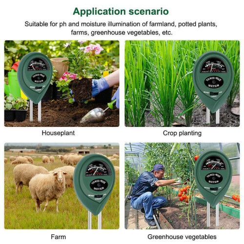 3 in1 Soil Tester Water Light PH Moisture Test Meter Plants Flower Humidity Kit 1