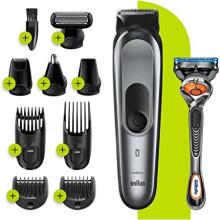 Braun 10-in-1 All-in-one Trimmer 7 MGK7221, Beard Trimmer for Men, Hair Clipper and Body Groomer with 8 Attachments