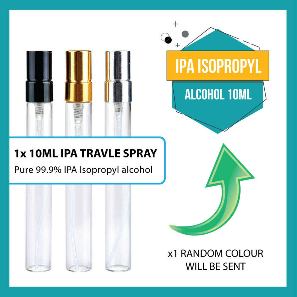 (10ml spray bottle) IPA Isopropyl Alcohol Pure Rubbing Alcohol Antiseptic Disinfectant 99.9% PURITY