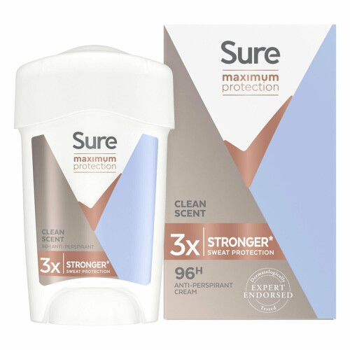 Sure Sure Women Maximum Protection Cream Clean Scent 45ml