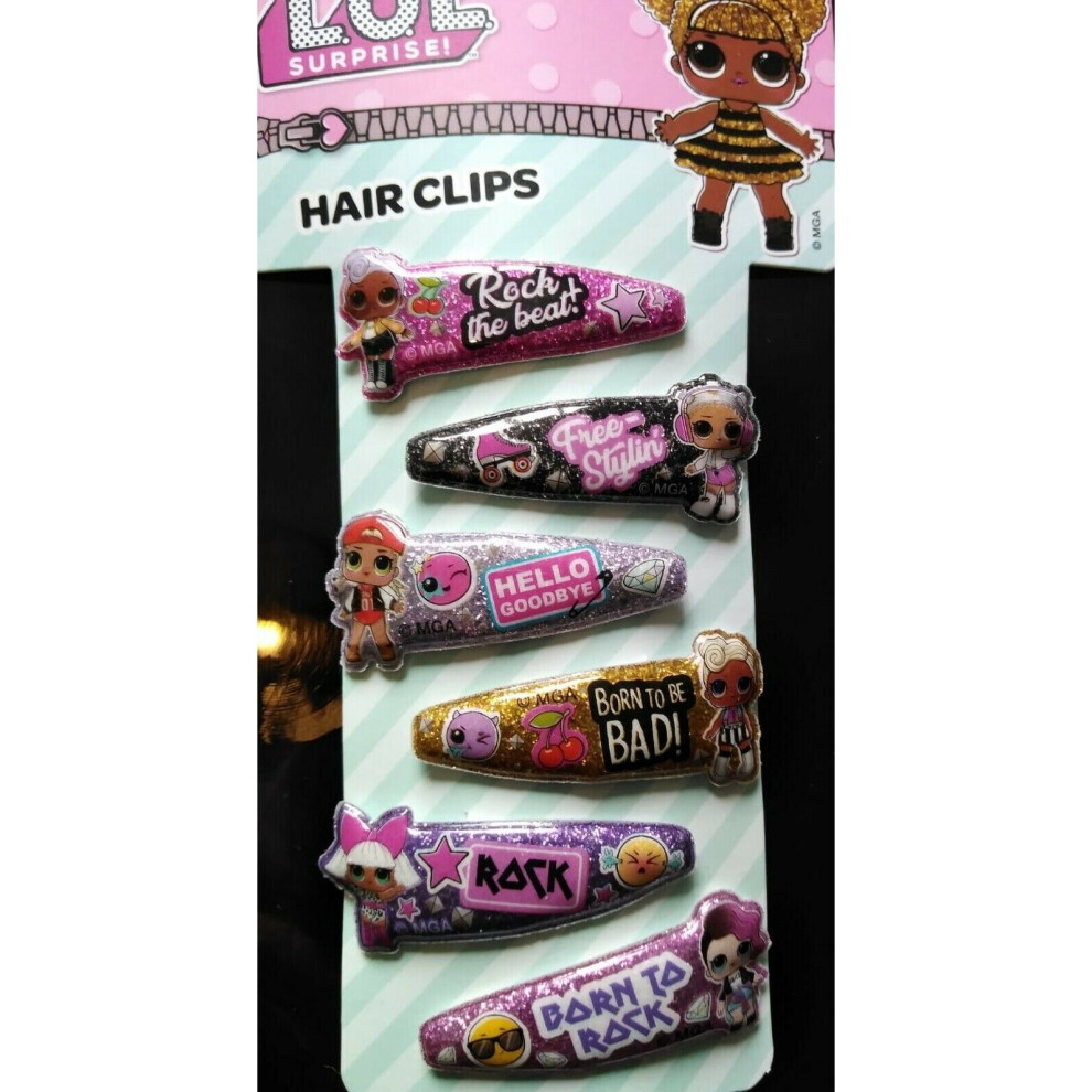 Lol Surprise-Glitter Hair Clips Pin X6