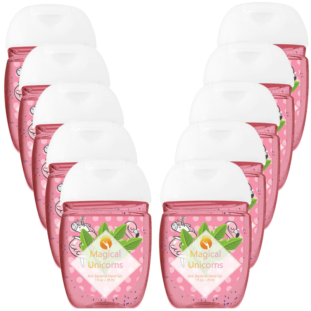 (Magical unicorns - Anti-bacterial hand gel, Buy 10) HandiGel Pocket Size Hand Sanitizers Gel, 29ml