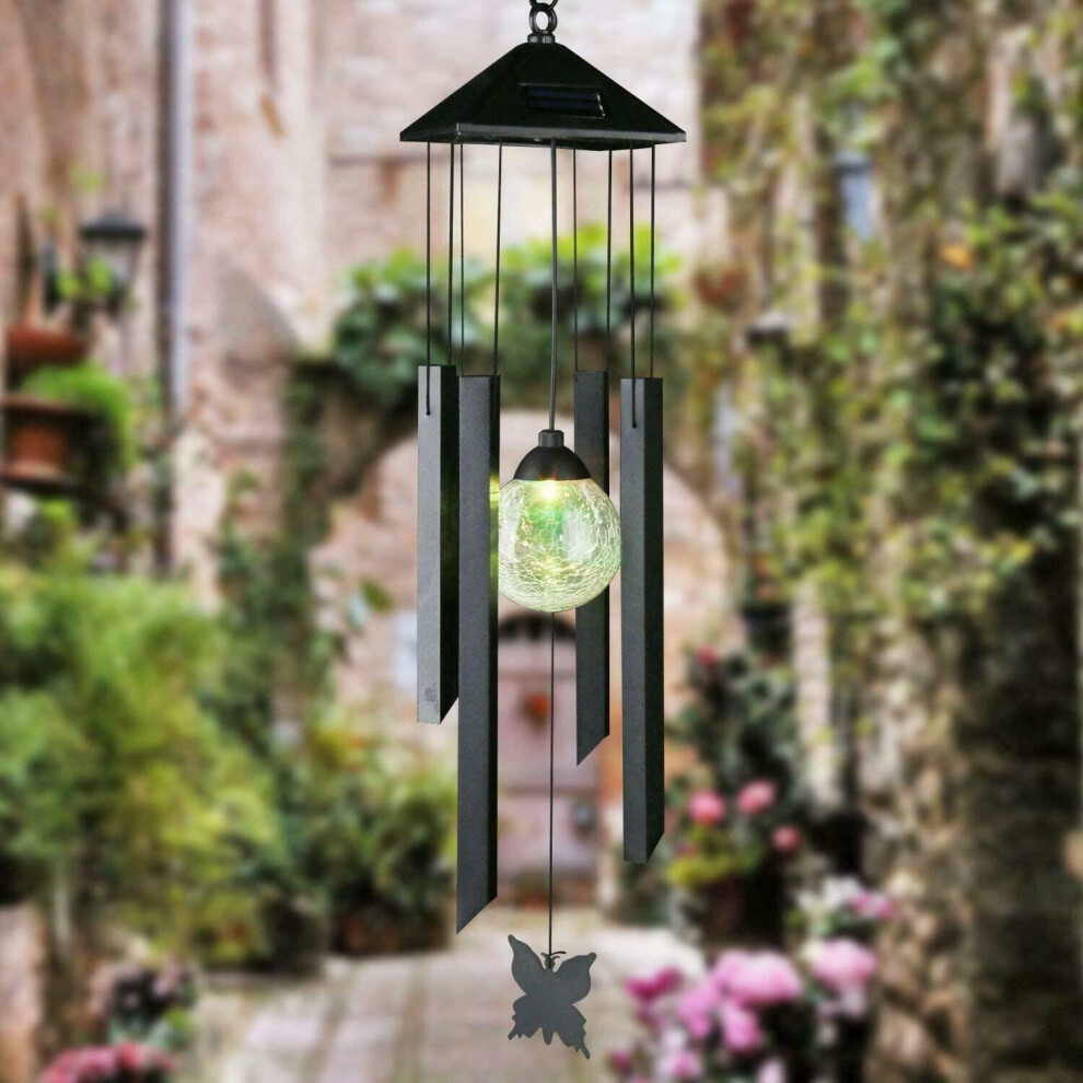 Garden Colour Changing Hanging Solar Powered Light Wind Chime Spinner LED Lamp