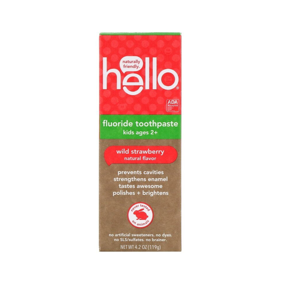 Hello, Kids, Fluoride Toothpaste, Wild Strawberry, 4.2 oz (119 g)