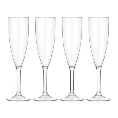 Lay-Z-Spa Lay-Z-Spa Premium Plastic Champagne Flute Glasses, Clear Virtually Unbreakable 2