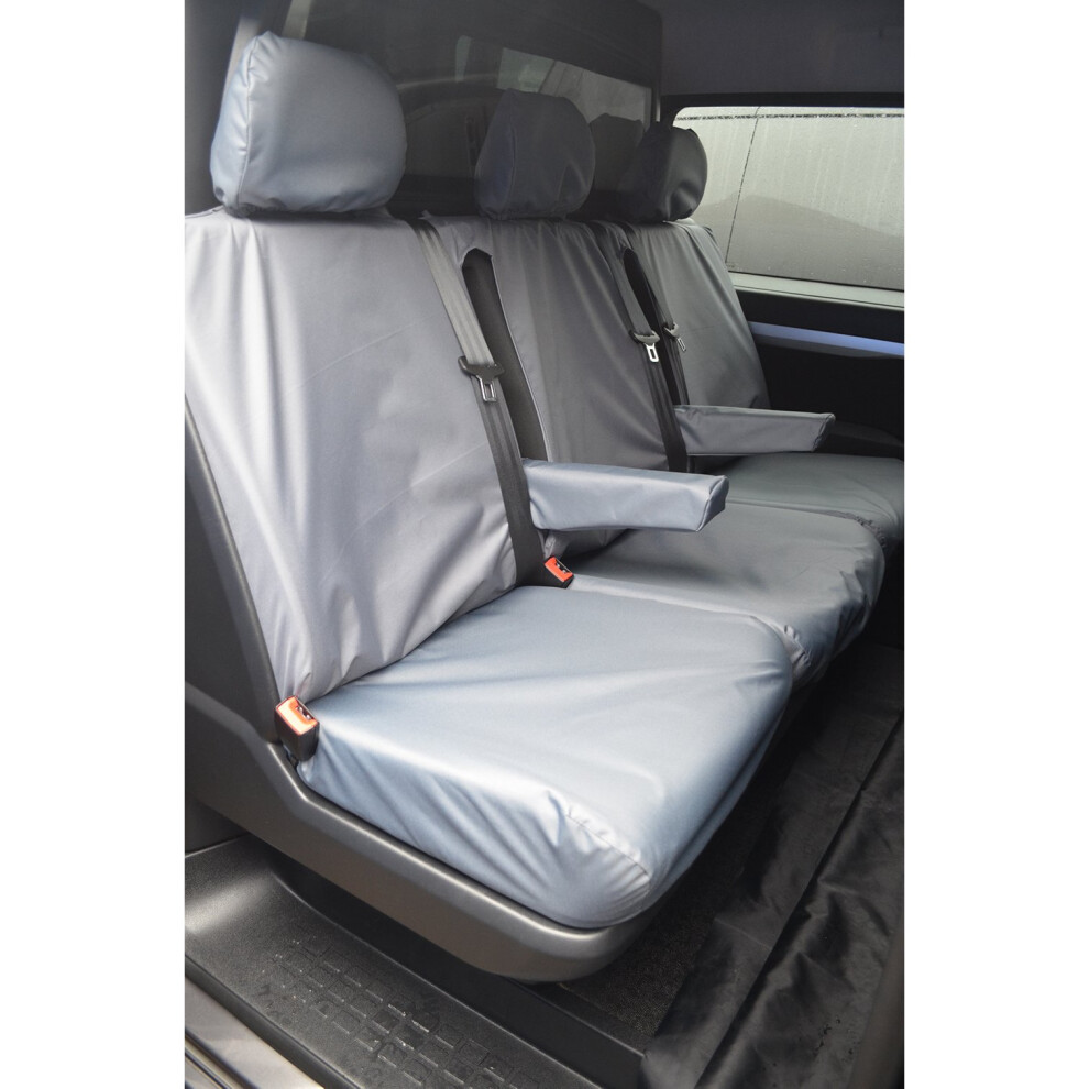 (Rear Crew Cab (Non-Tumble), ) Turtle Covers Citroen Dispatch 2016+ Seat Covers Grey 5057605017204