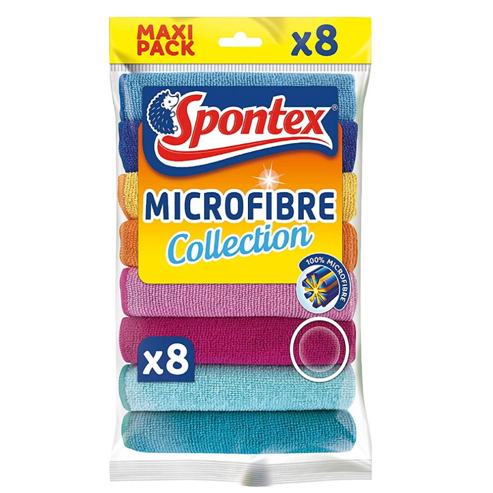 Spontex Microfibre Cloths - Pack Of - Multipurpose Cloths Size 8