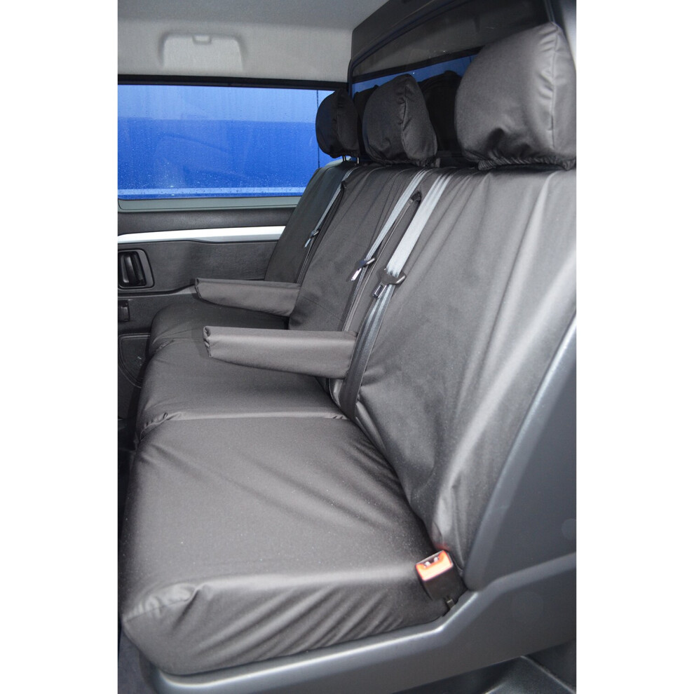(Rear Crew Cab (Non-Tumble), ) Turtle Covers Citroen Dispatch 2016+ Seat Covers Black 5057605017198