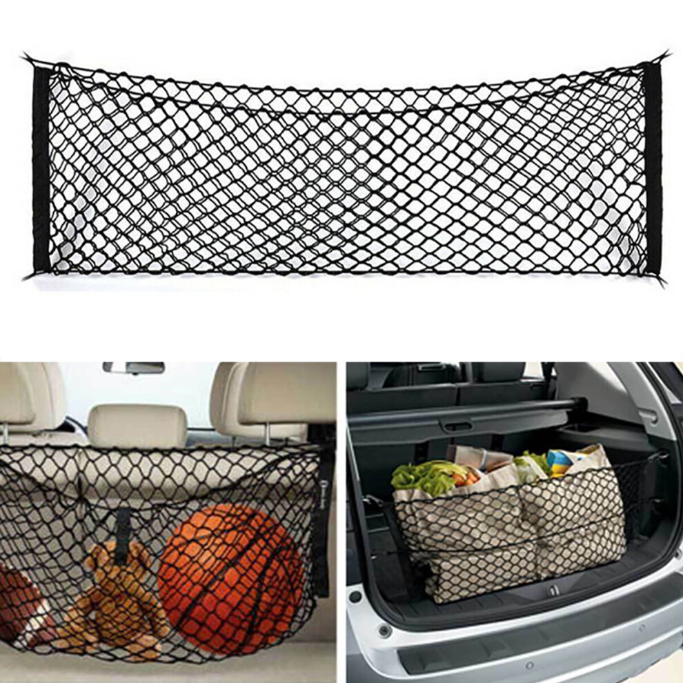 Elasticated Nylon Car Trunk Boot Luggage Storage Organiser Cargo Net Mesh 762540158237