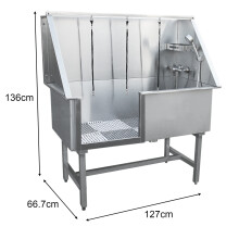 Aseo para Perros Baño para Mascotas de Acero inoxidable de 600 mm