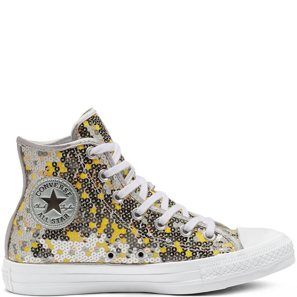 Converse (Uk 3-Eu 35-Us 5) Ctas Hi 562444C Pure Womens Uk 3-8 Silver